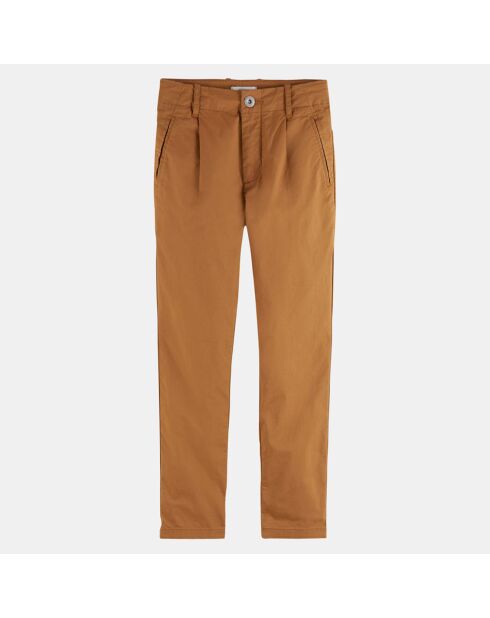 Pantalon Chino en Toile de coton marron