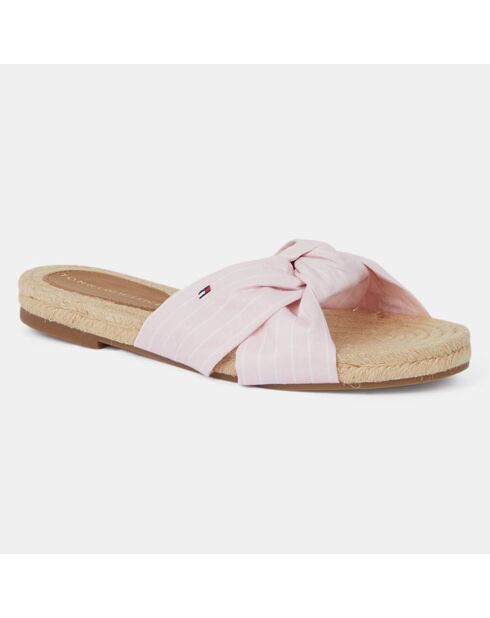 Mules rayées roses