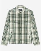 Surchemise manches longues Crx Poches Coton Organic vert/blanc