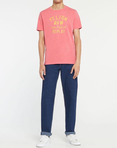 Falton Kurzarm-T-Shirt mit Logo, pink