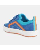 Baskets en Velours de cuir & Textile Alonisso bleu/orange