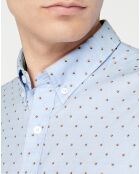 Chemise à pois Lou bleu ciel