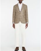 Blazer en Laine mélangée à carreaux beige/marron