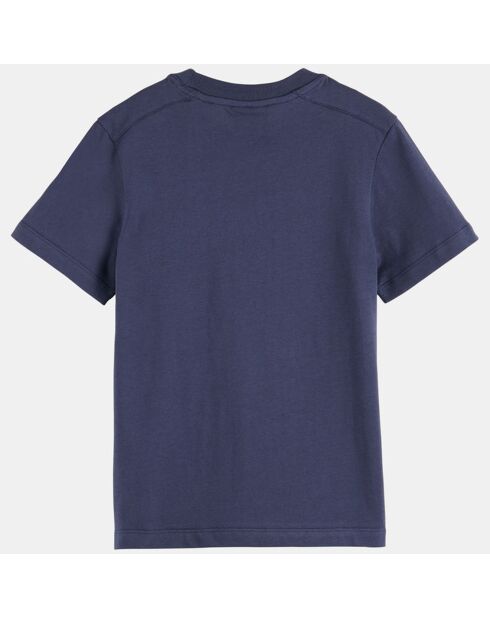 T-Shirt en Coton bio à logo poitrine bleu marine