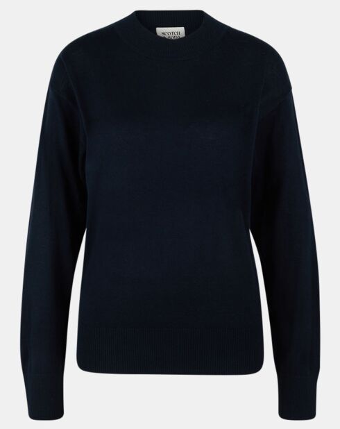 Sweat col rond bleu foncé