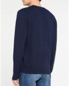 Pull en Coton & Soie col rond bleu marine