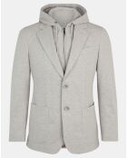 Blazer Hoodie à capuche amovible gris clair