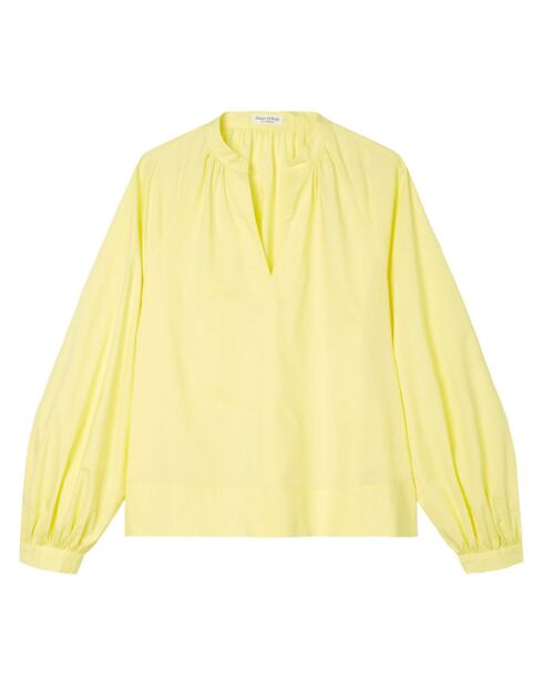 Chemise Col V en Coton Bio jaune