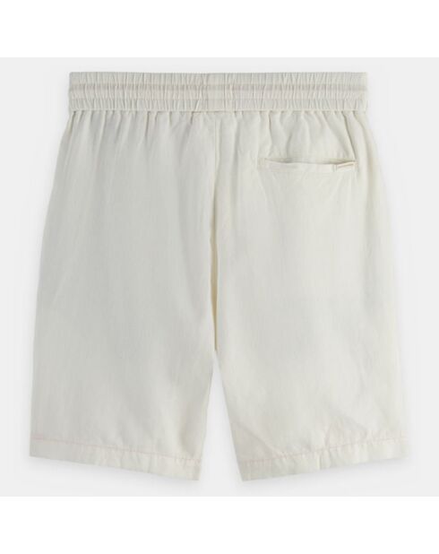 Short en Coton Bio & Lin Regular Fit Fave blanc