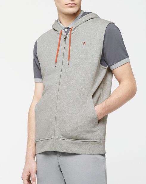 Sweat zippé à capuche gris