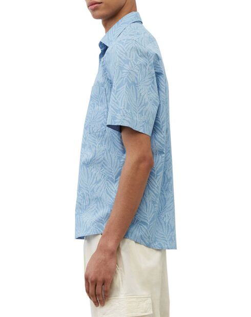 Chemise manches courtes coton biologique bleu ciel