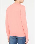 Pull en Coton & Soie col rond rose moyen