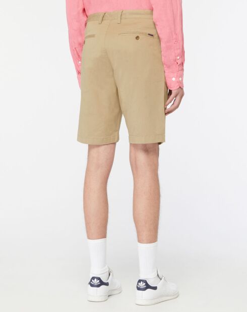 Bermuda en Coton Bio mélangé Uni beige