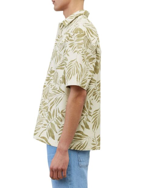 Chemise manches courtes Coton Bio blanc/kaki