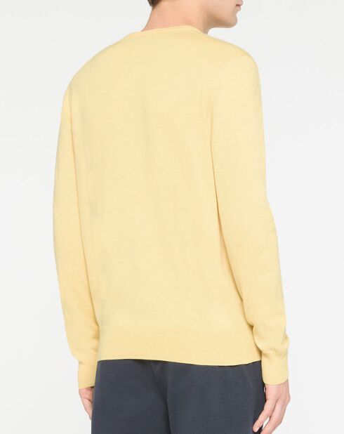 Pull en Coton & Soie col rond jaune