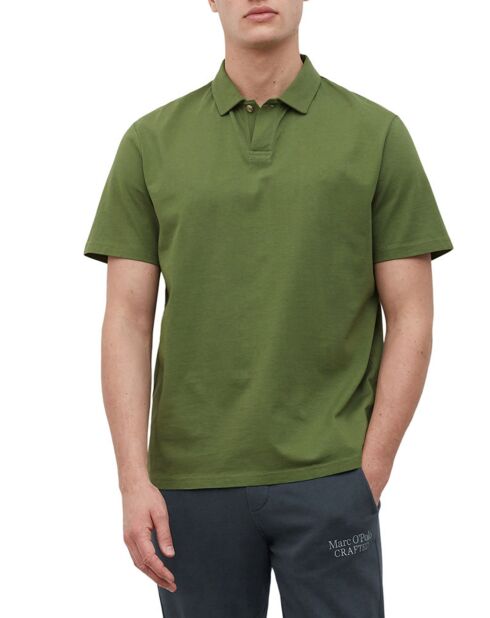Polo manches courtes Coton Bio 1 Bouton Relax vert
