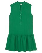 Robe 100% Lin sans manches Col V vert foncé