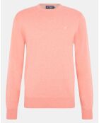 Pull en Coton & Soie col rond rose moyen