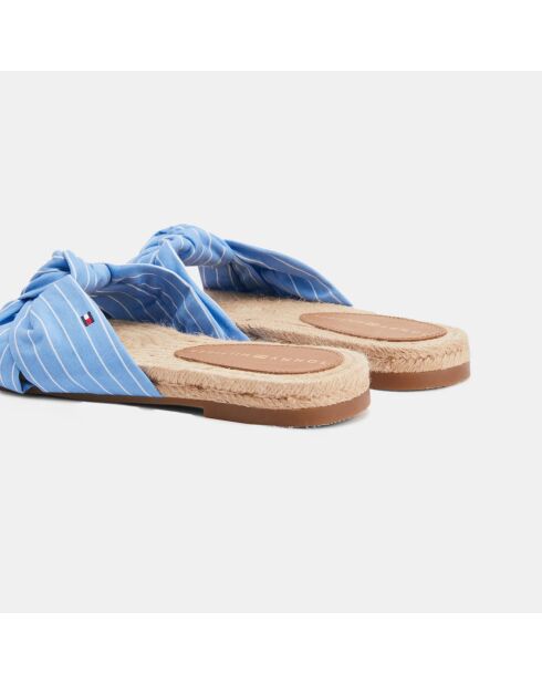 Mules rayées bleues