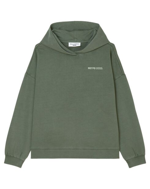 Sweat à Capuche Cordon Coton Bio vert foncé