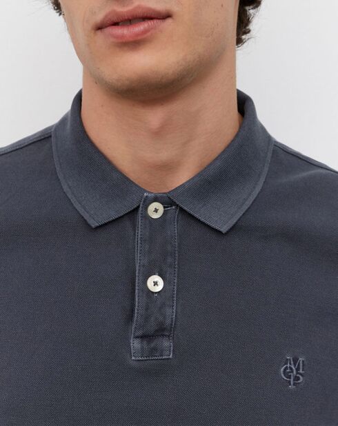 Polo manches courtes Piqué Coton Bio bleu marine