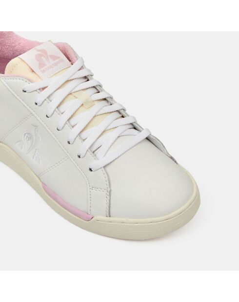 Baskets en Cuir Stadium blanc/rose