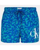 Short de Bain ajustable imprimé bleu