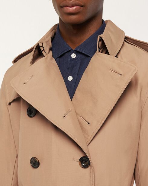Trench mi-long beige foncé