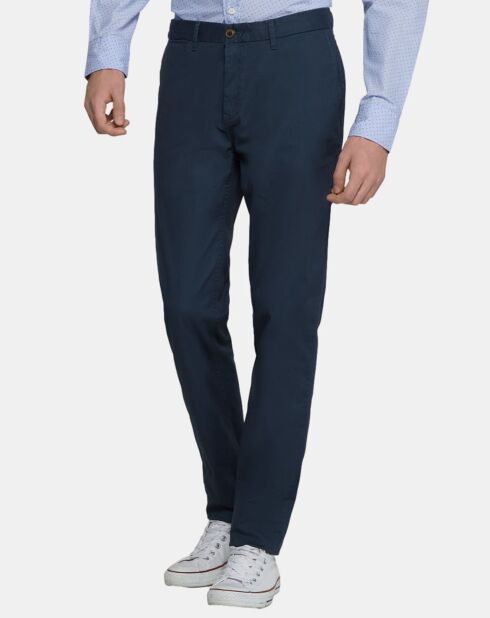 Pantalon chino Slim Fit Stuart uni stretch bleu nuit