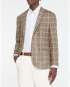 Blazer en Laine mélangée à carreaux beige/marron