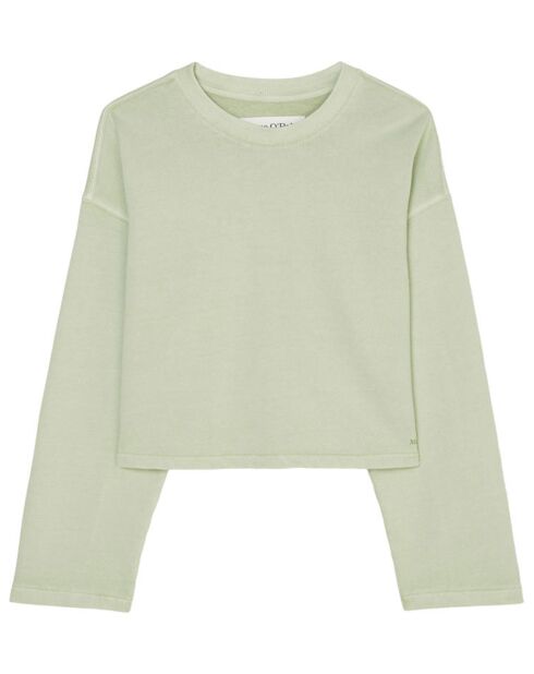 Sweat Col Rond Crop Coton Bio vert clair