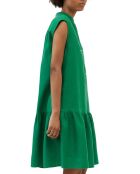 Robe 100% Lin sans manches Col V vert foncé
