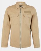 Veste en Coton & Lin Military Patch beige