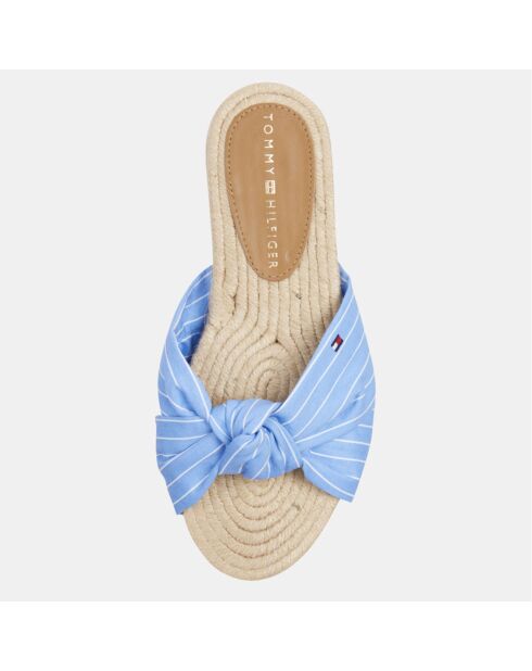 Mules rayées bleues