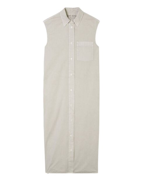 Robe maxi sans manches Bouton gris clair