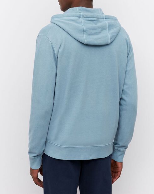 Sweat Full Zip à Capuche Coton Organic bleu clair