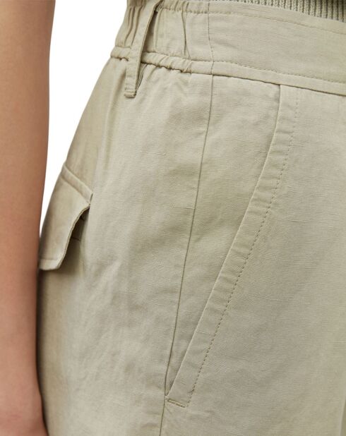 Bermuda en Lin mélangé beige clair