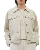 Veste en Lin mélangé Cropped gris clair