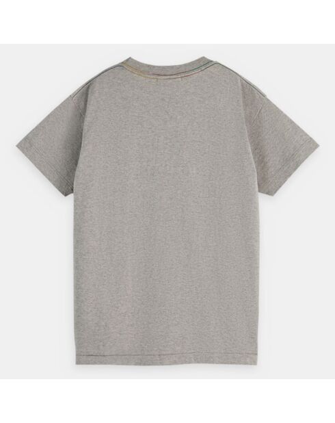 T-Shirt en Coton bio à motif rond palmier gris