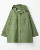 Parka Gr Poches Coton Bio Zip kaki