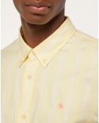 Chemise en Coton Bio Oxford mélangé Slim Fit jaune clair