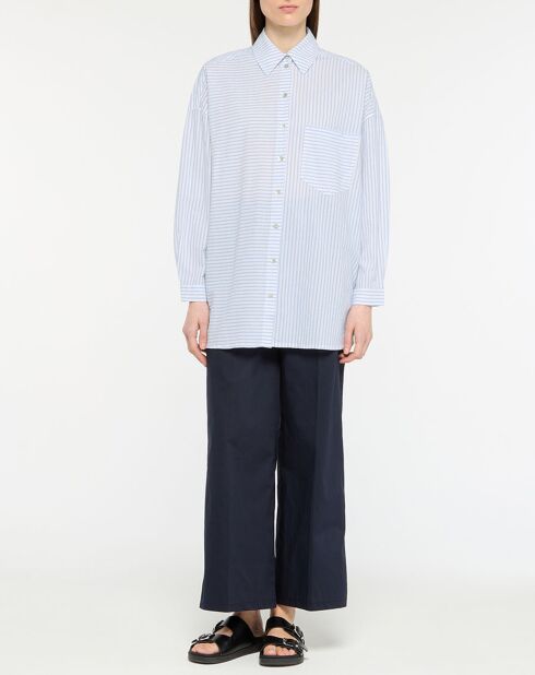 Camicia Sakura bianca/blu