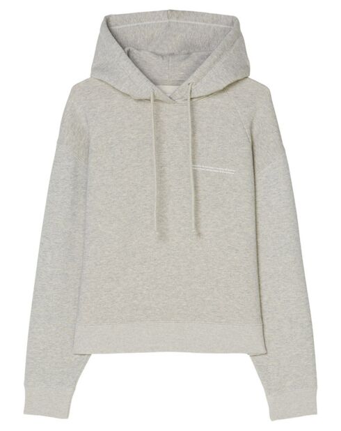 Sweat à capuche gris chiné