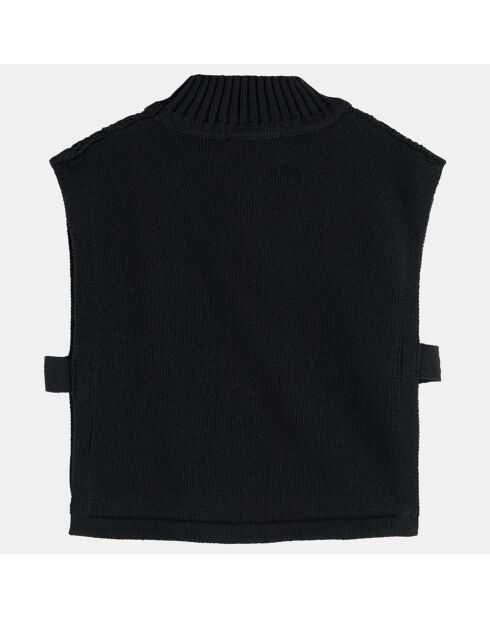 Pull en Maille de coton sans manches noir