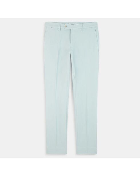 Pantalon en Lin mélangé Chino Slim Fit céladon