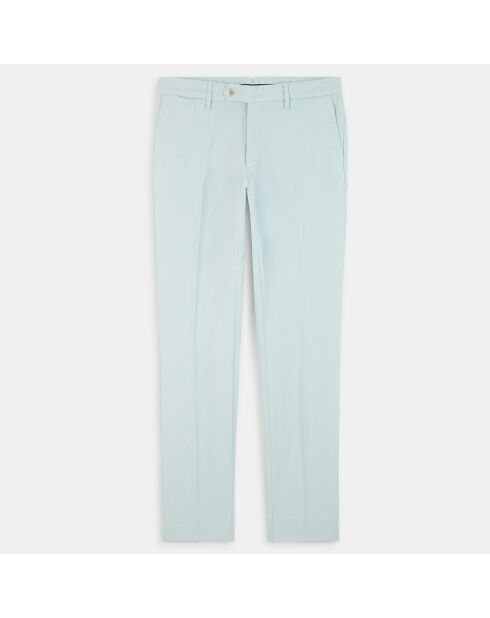 Pantalon en Lin mélangé Chino Slim Fit céladon