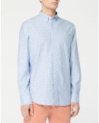 Chemise à pois Lou bleu ciel