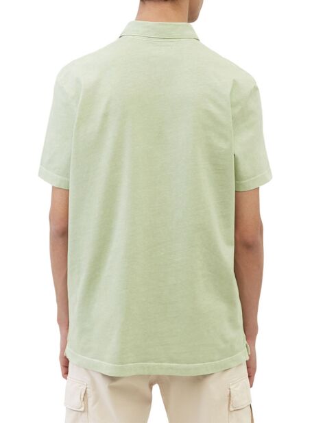 Polo de manga corta de punto de algodón orgánico verde agua