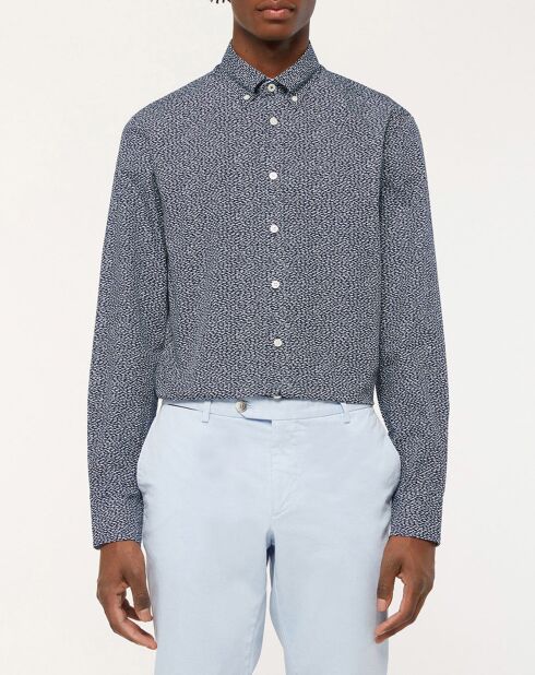 Chemise Slim Fit imprimée bleue