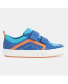 Baskets en Velours de cuir & Textile Alonisso bleu/orange